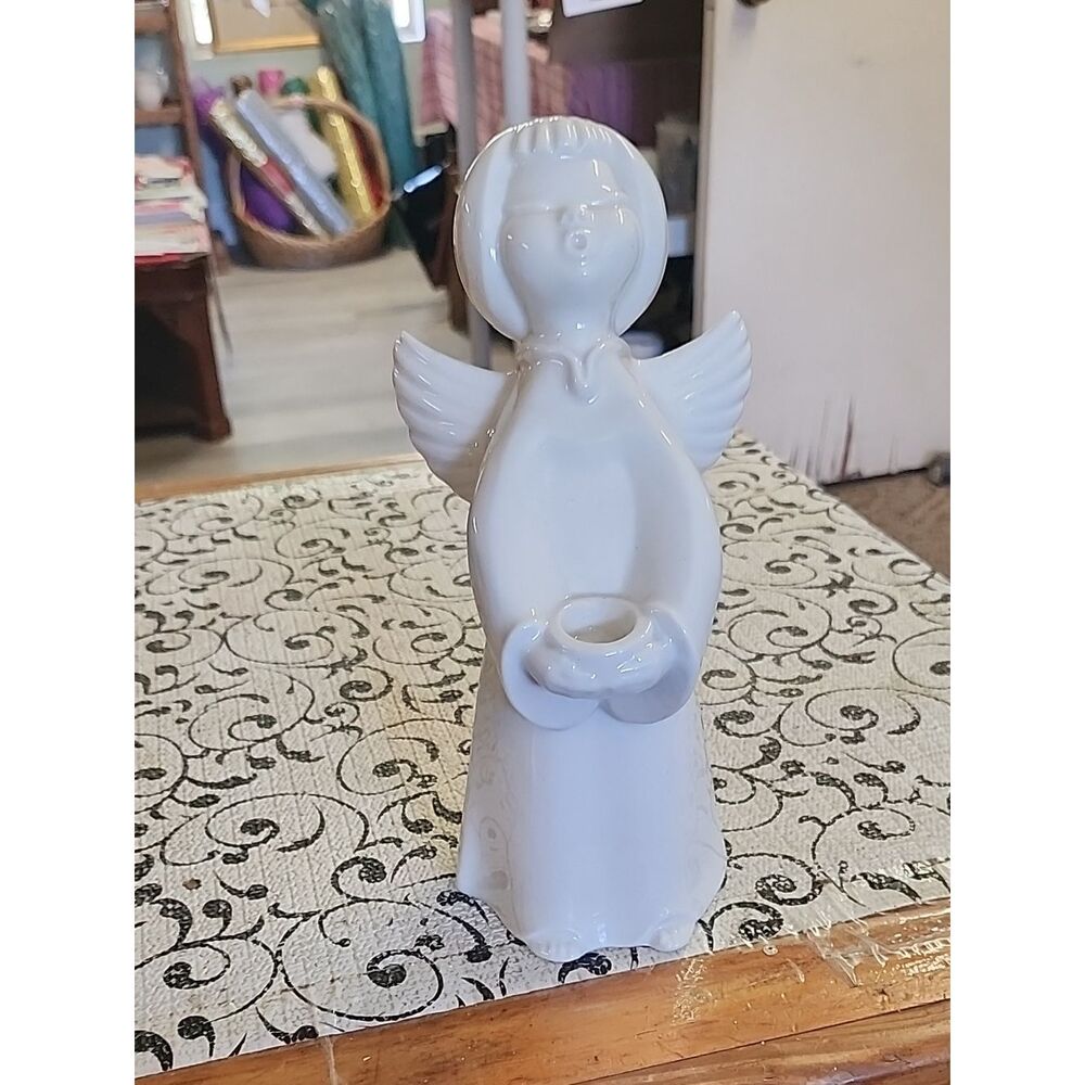Dresden German Porcelain  Angel  Candle Holder